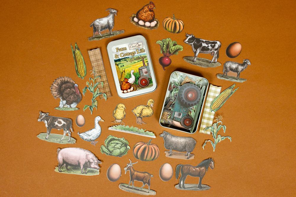 Farm & Cottage Life Sticker Tin