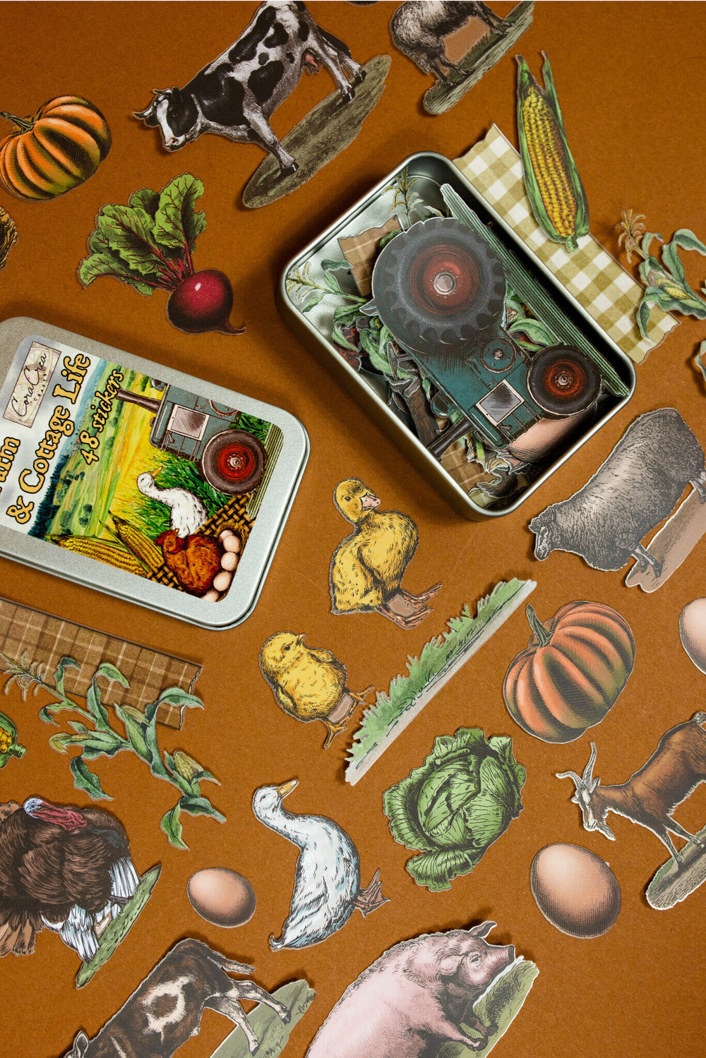 Farm & Cottage Life Sticker Tin