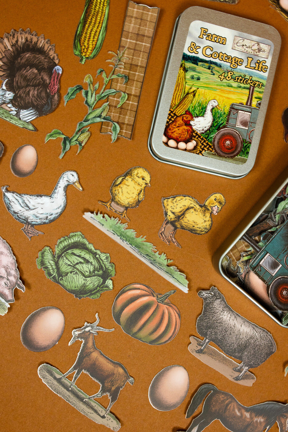 Farm & Cottage Life Sticker Tin