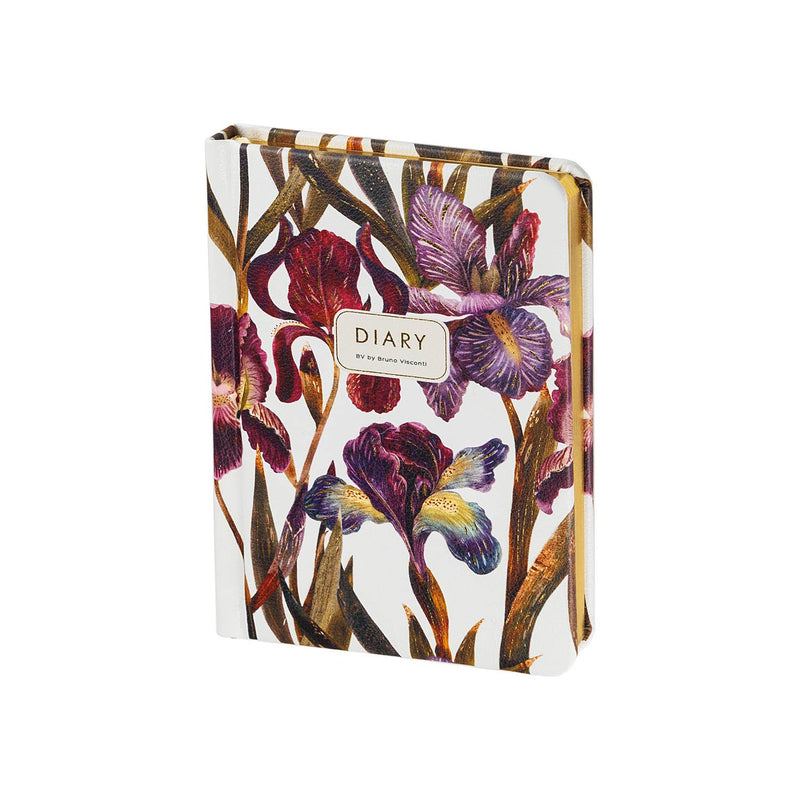 A6 Vegan Leather Hardcover Daily Planner - Irises