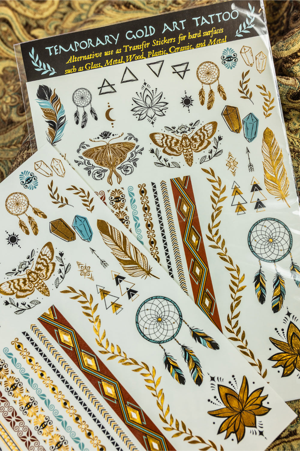 Gold Art Tattoo Transfer Sheet