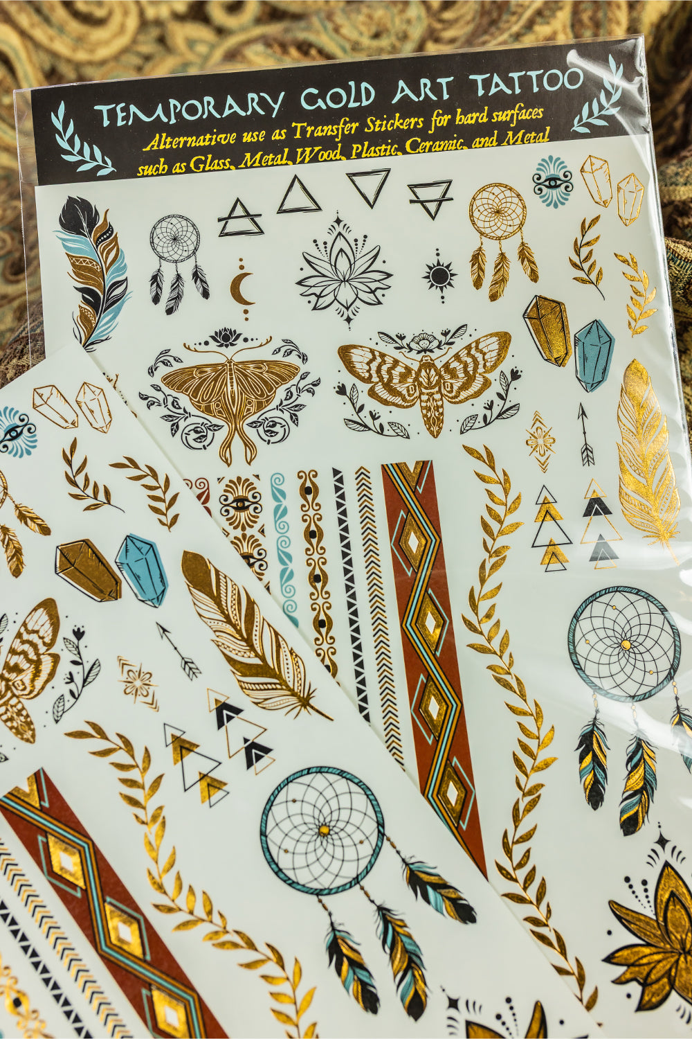 Gold Art Tattoo Transfer Sheet