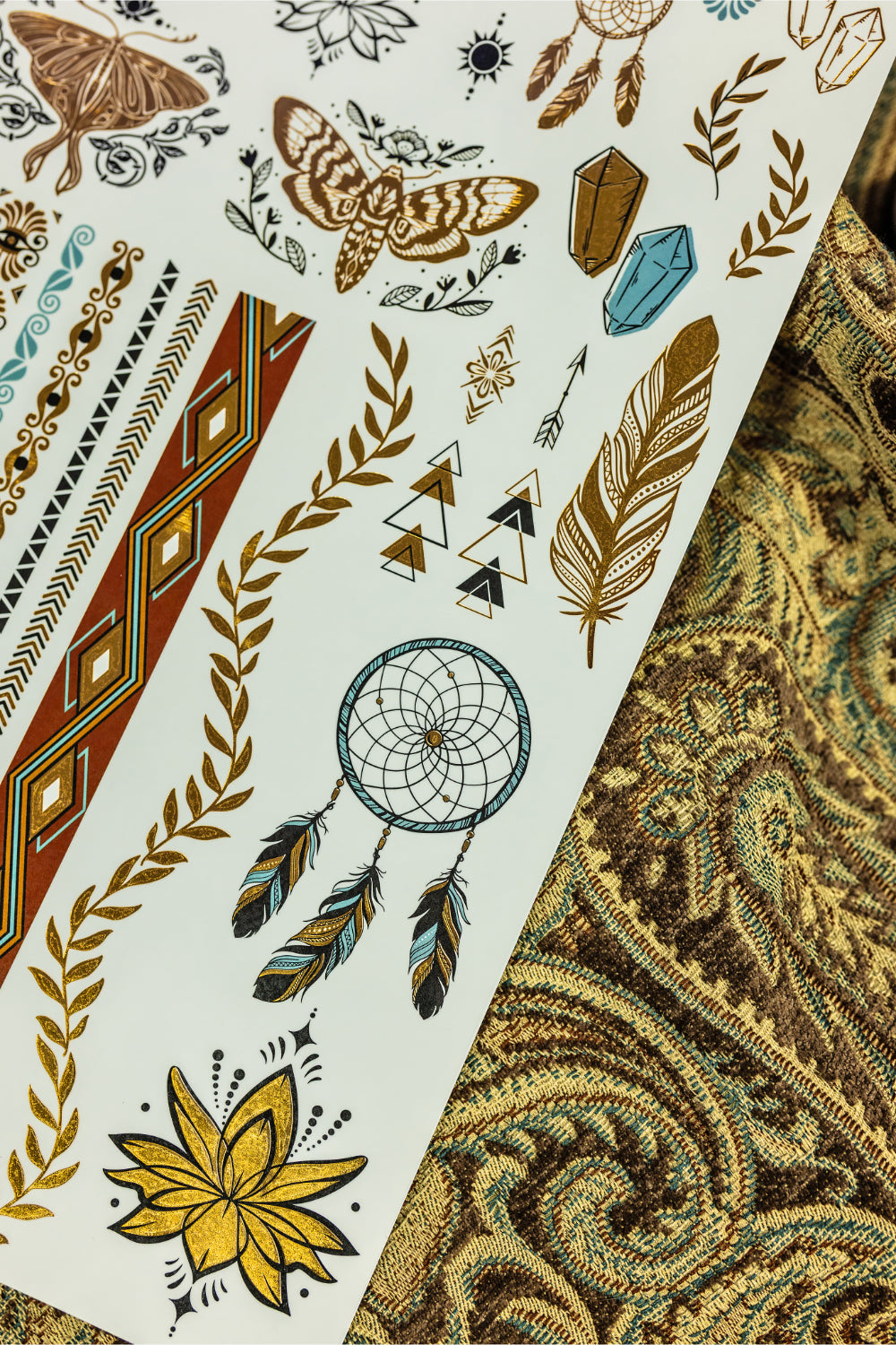 Gold Art Tattoo Transfer Sheet