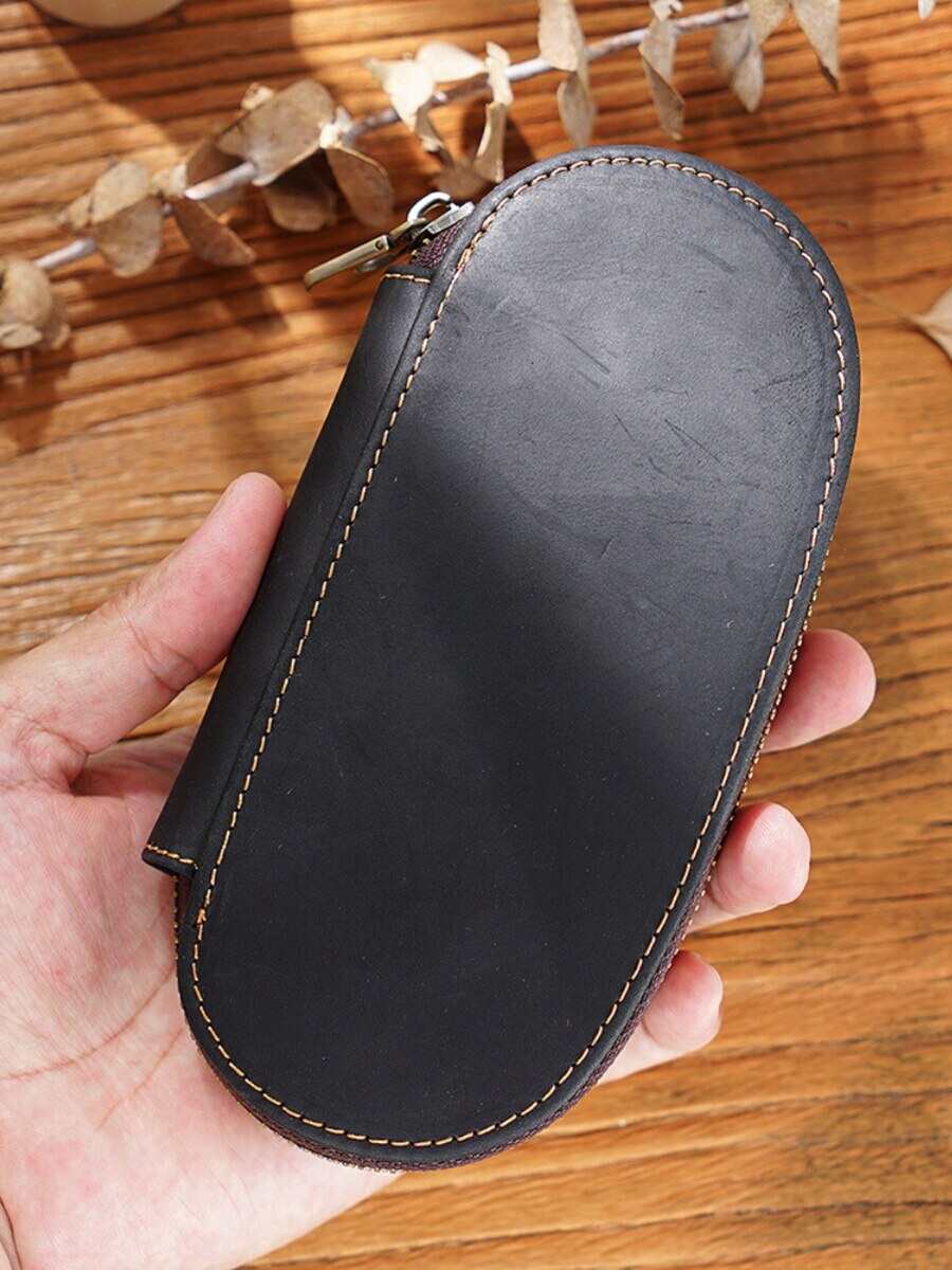 Crazy Horse Leather Three-Pen Box - detail 8