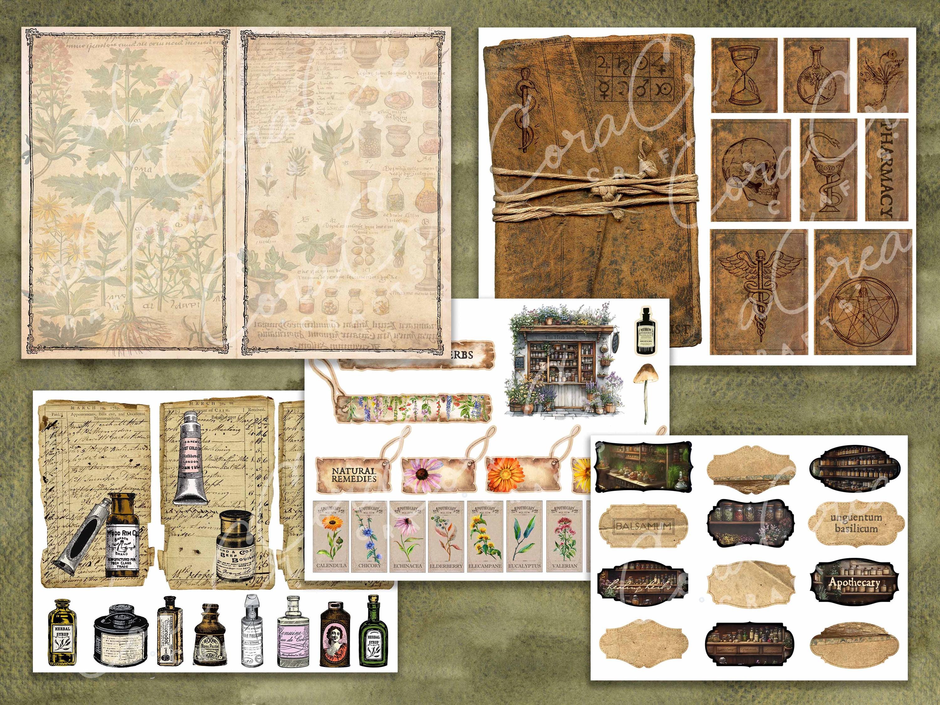 Ancient Pharmacy & Apothecary Digital Journal Kit