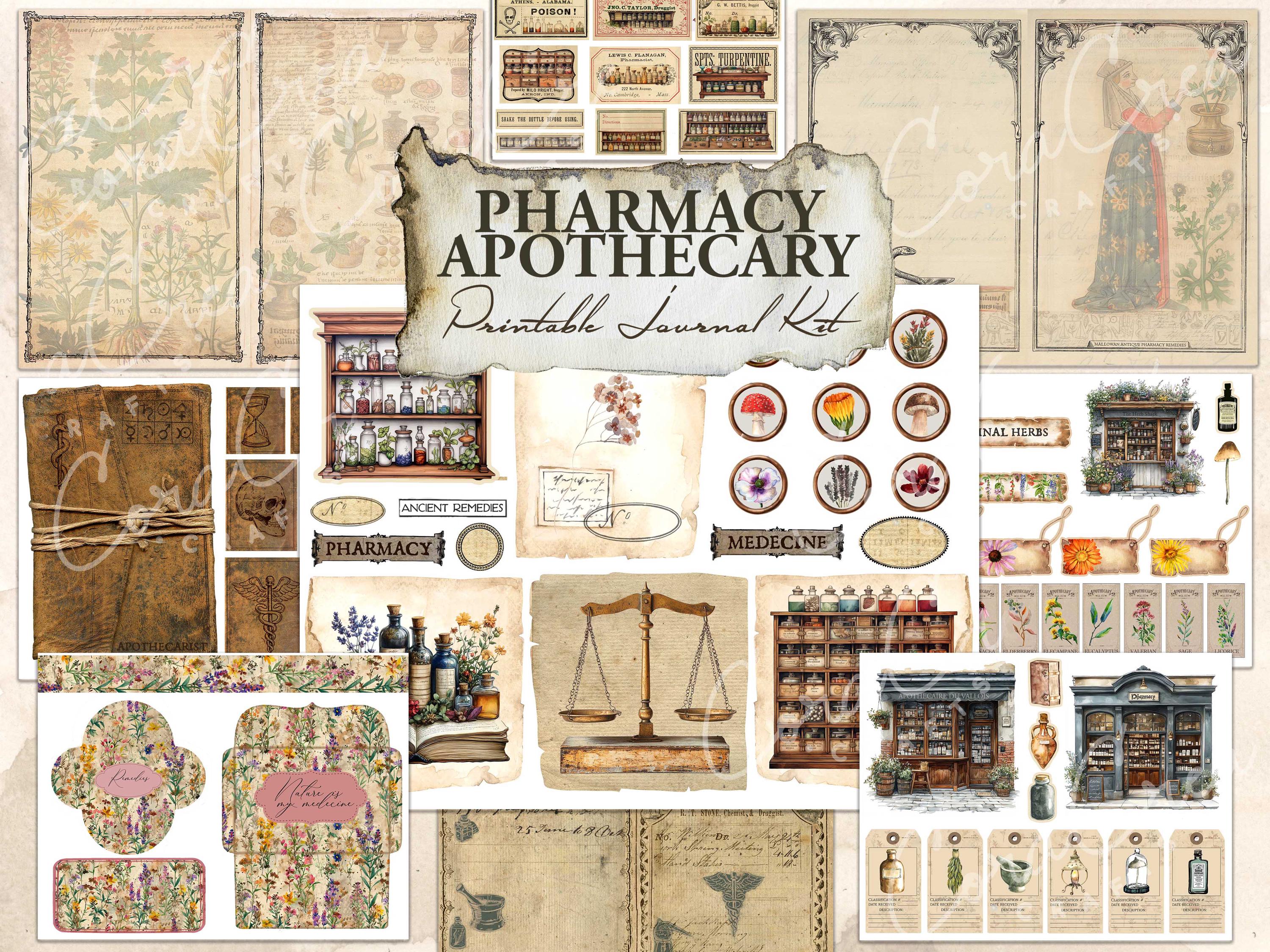 Ancient Pharmacy & Apothecary Digital Journal Kit