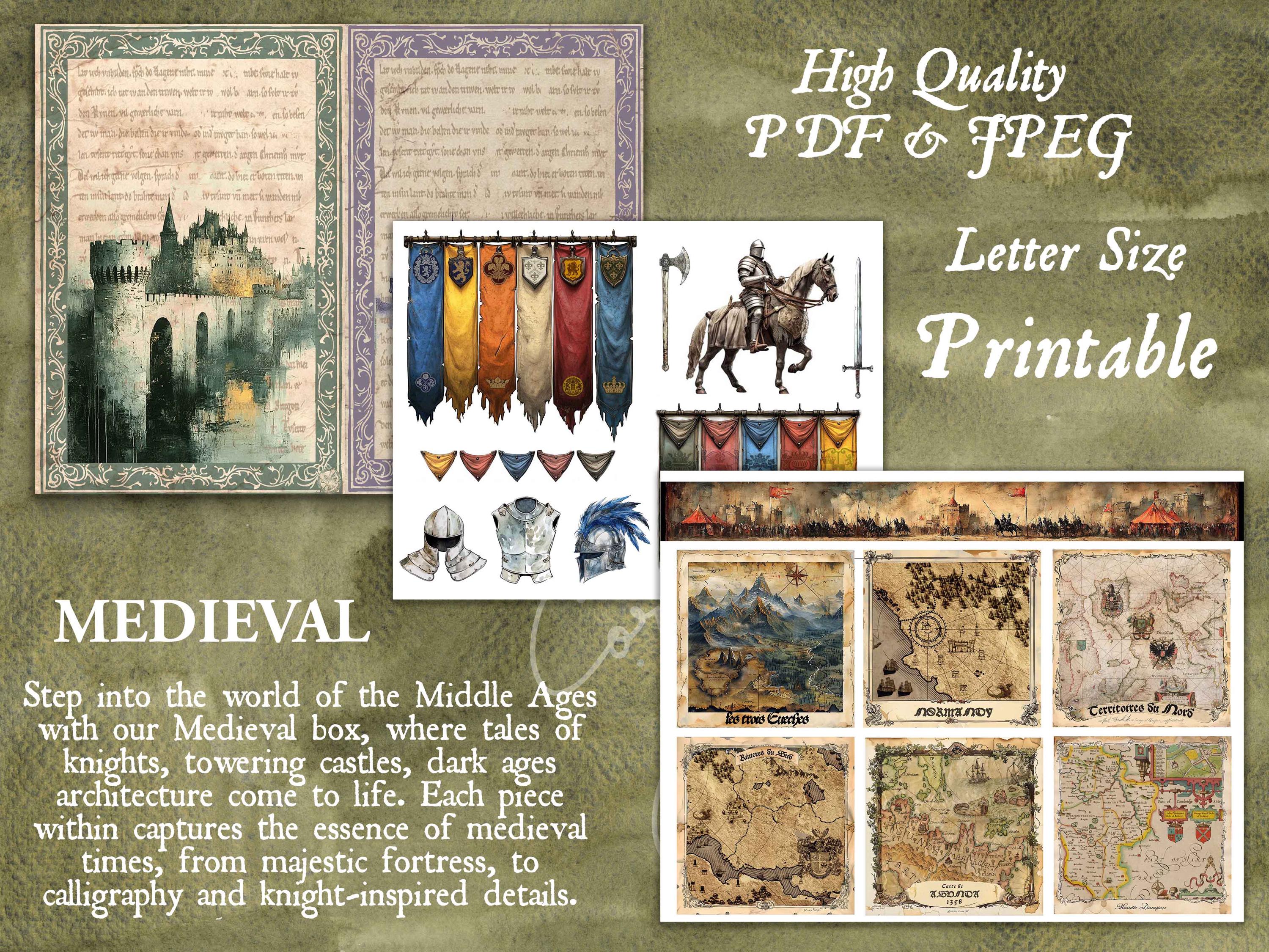 Medieval Digital Journal Kit