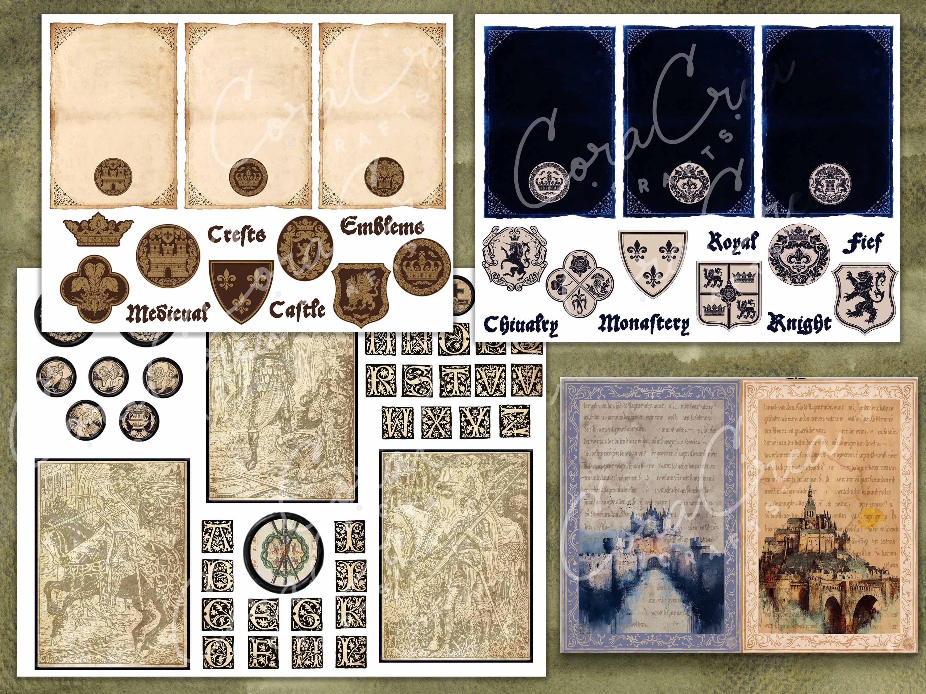 Medieval Digital Journal Kit