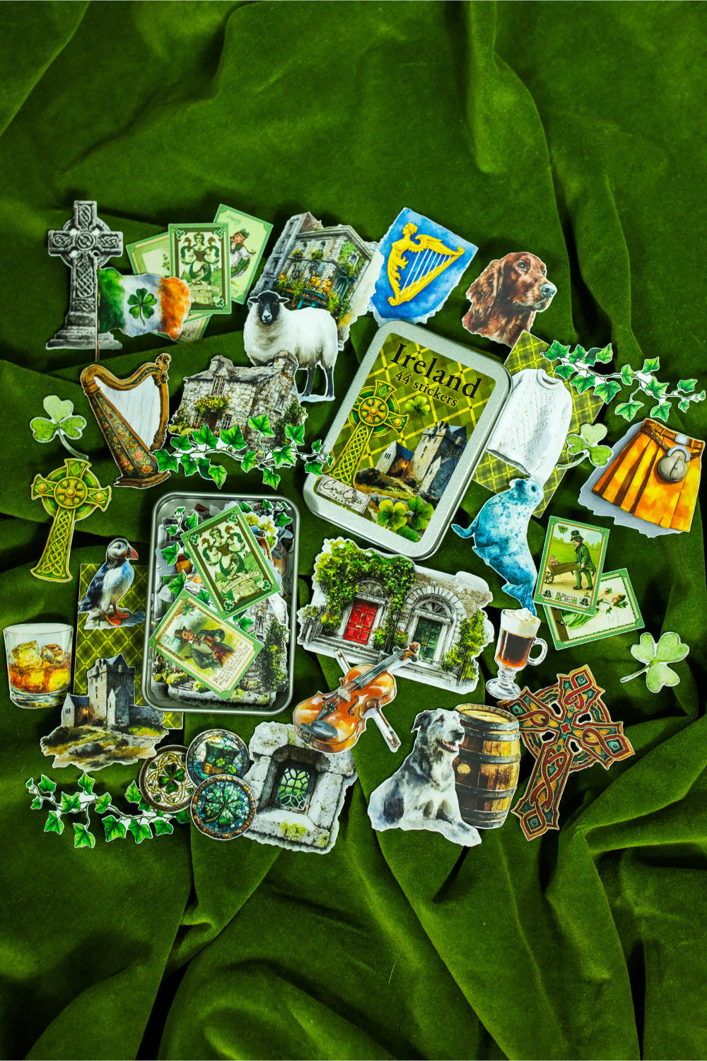 Symbols of Ireland Sticker Tin Box — Sticker Set | Cor
