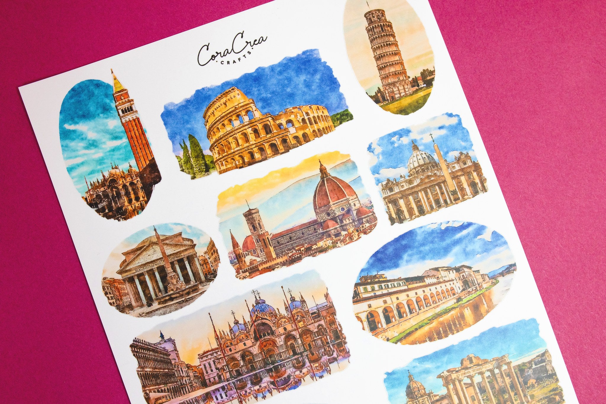 Italian Historic Sites Sticker Sheet
