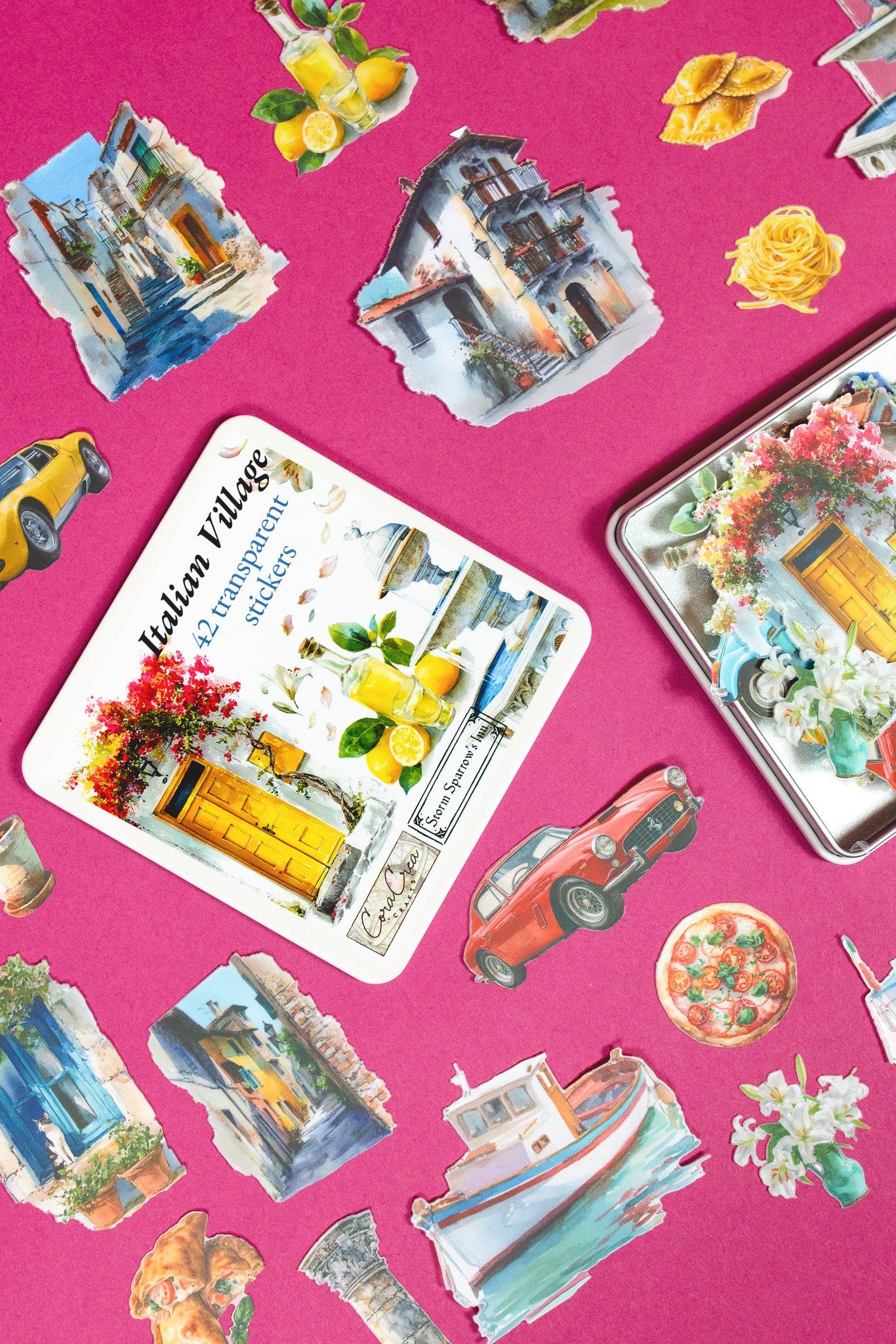Italian Village Sticker Tin