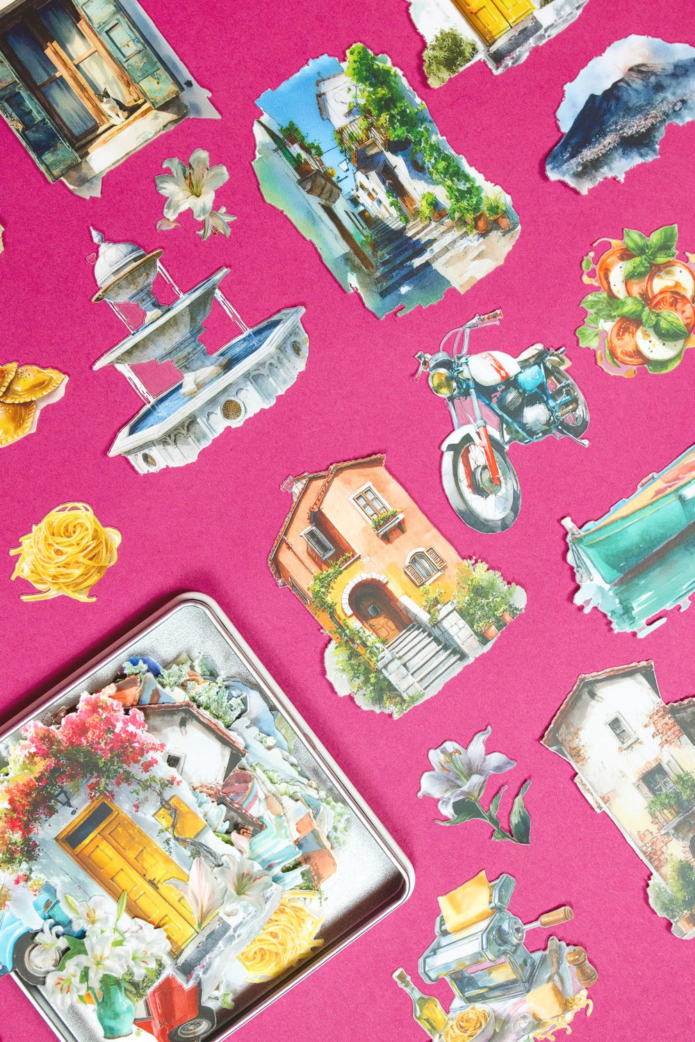 Italian Village Sticker Tin