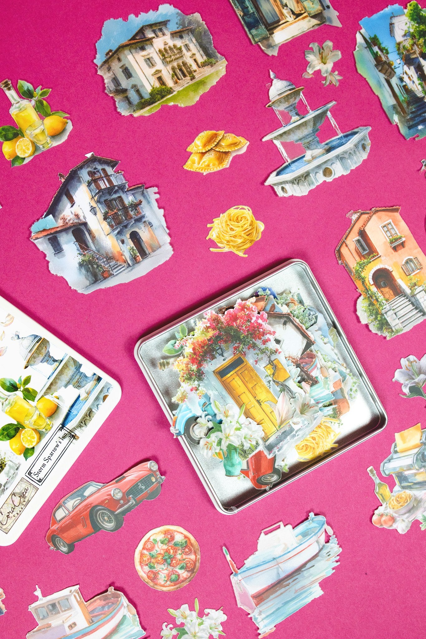 Italian Village Sticker Tin
