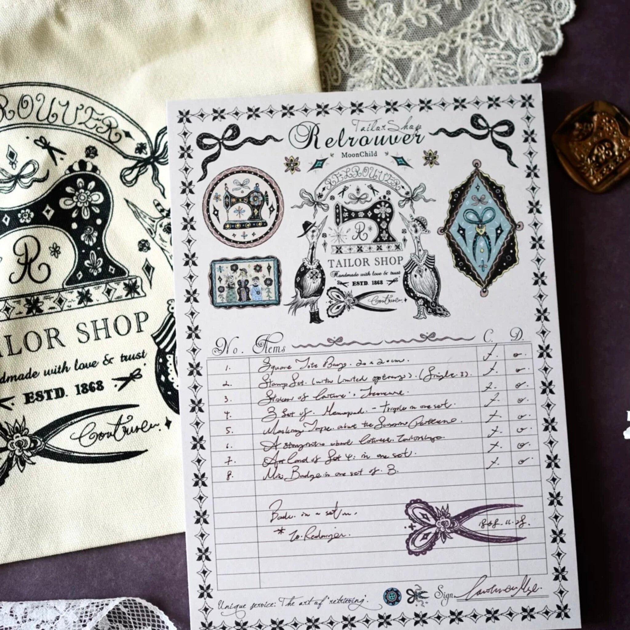 Tailor Shop Illustrated To-Do Checklist