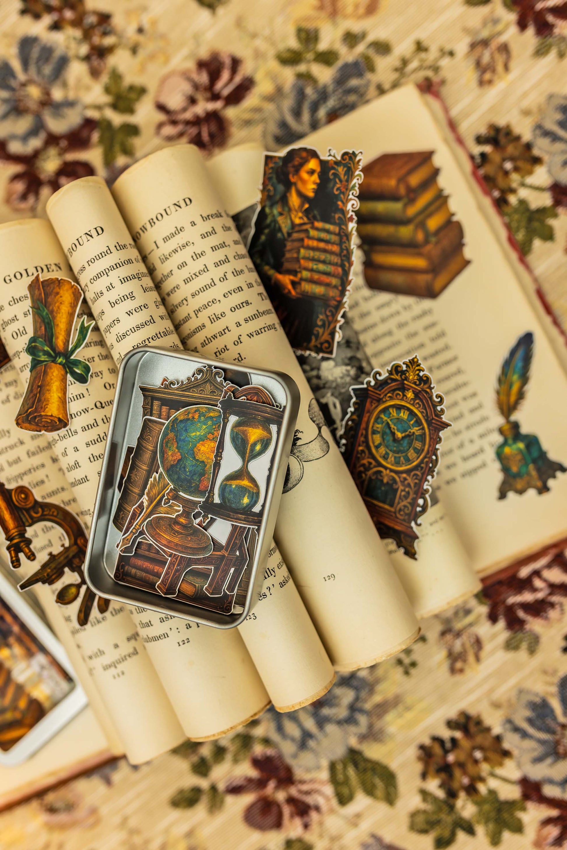 Library Sticker Tin Box