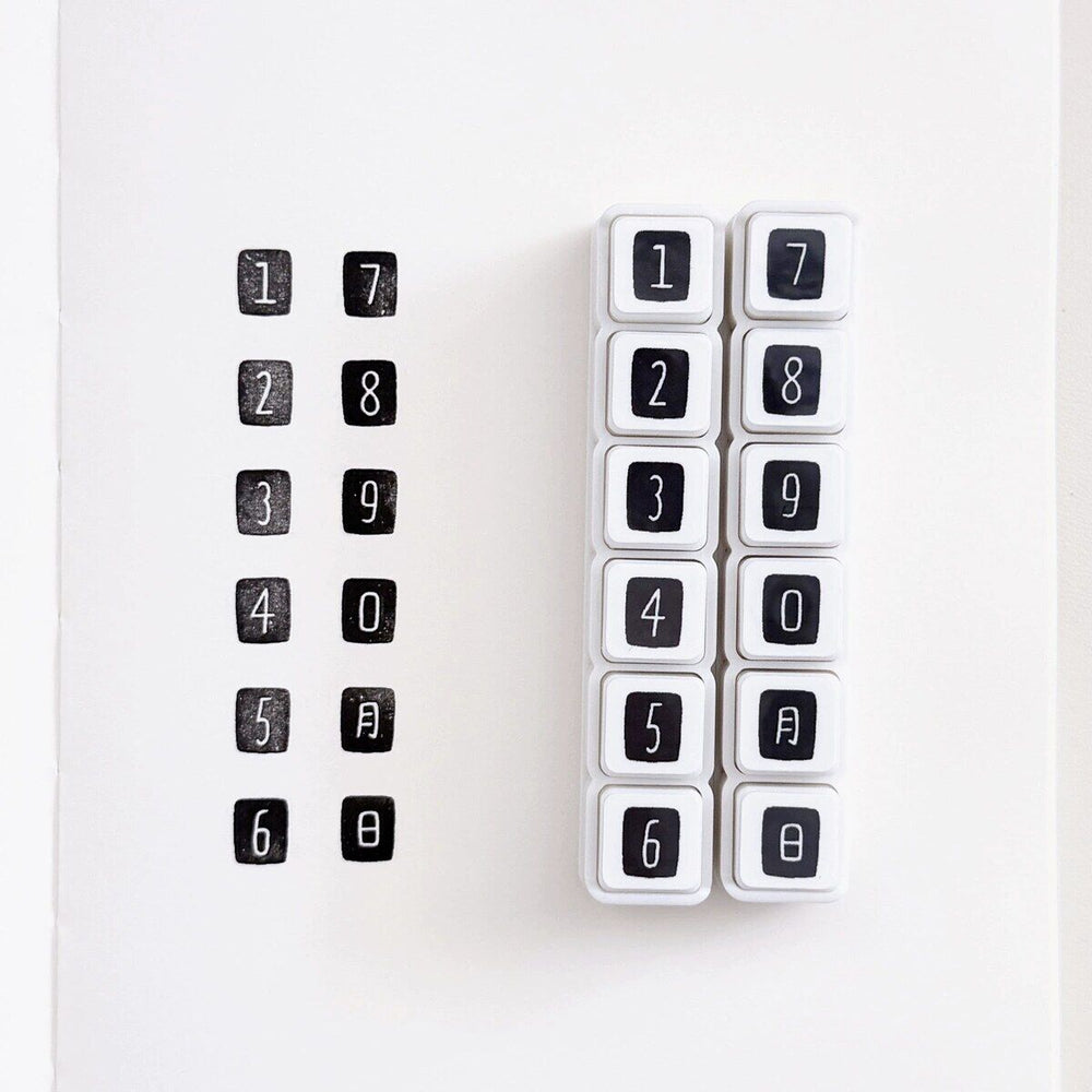 Ledger Bold Numbers Push Stamps