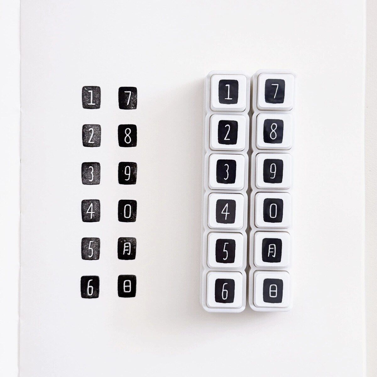 Ledger Bold Numbers Push Stamps