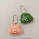 Leather pumpkin bag charms in green and nude pink