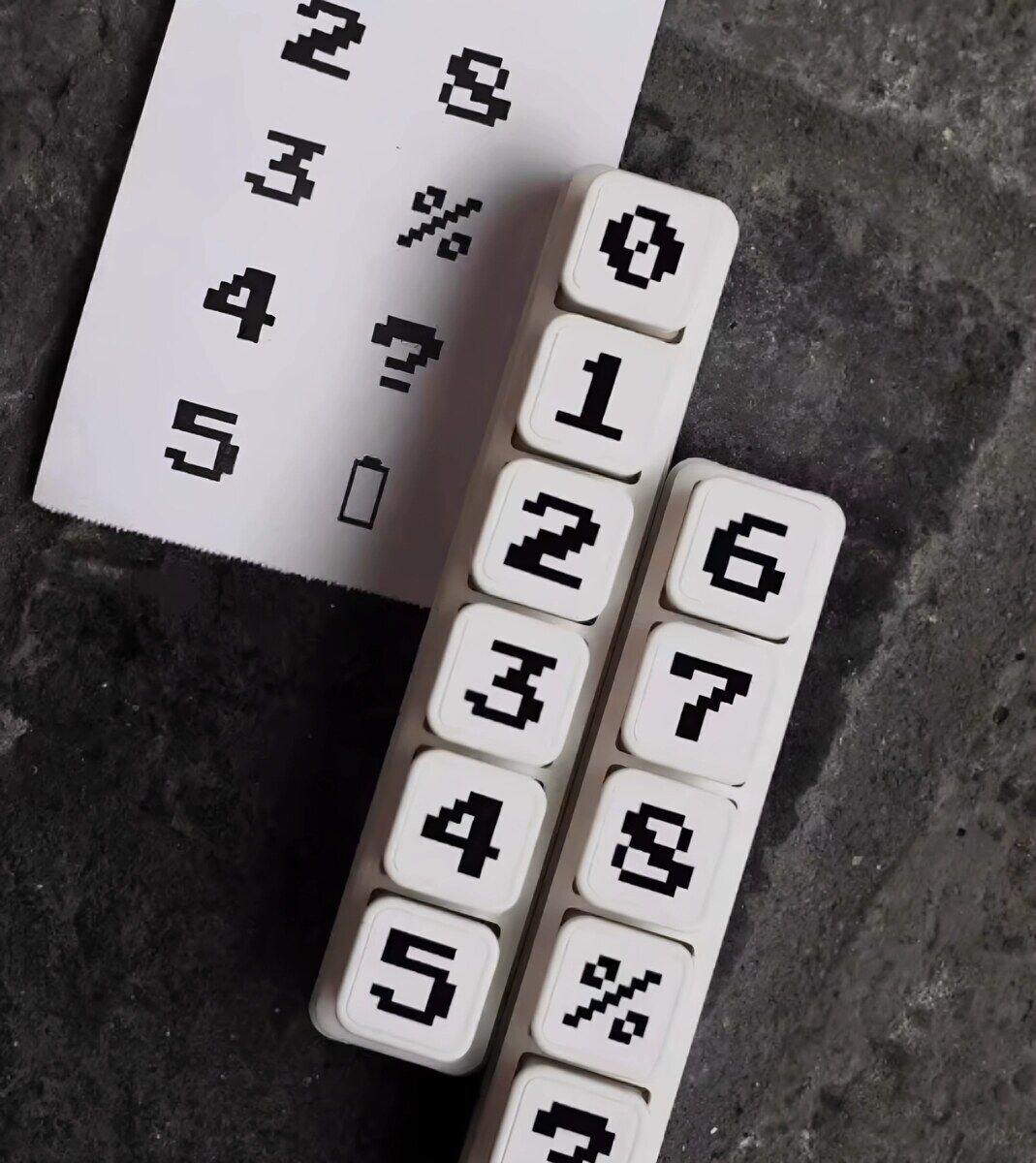 Pixel Numbers Push Stamps