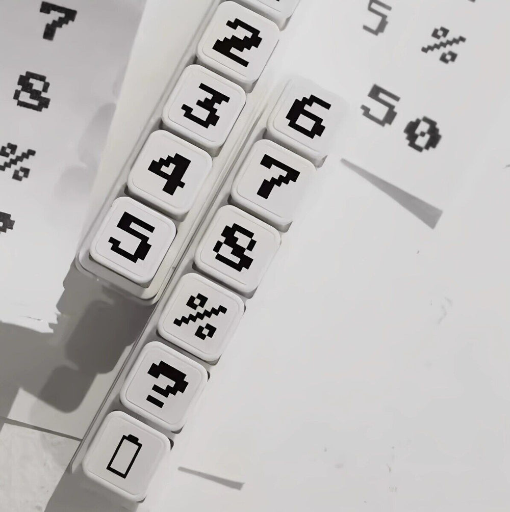 Pixel Numbers Push Stamps