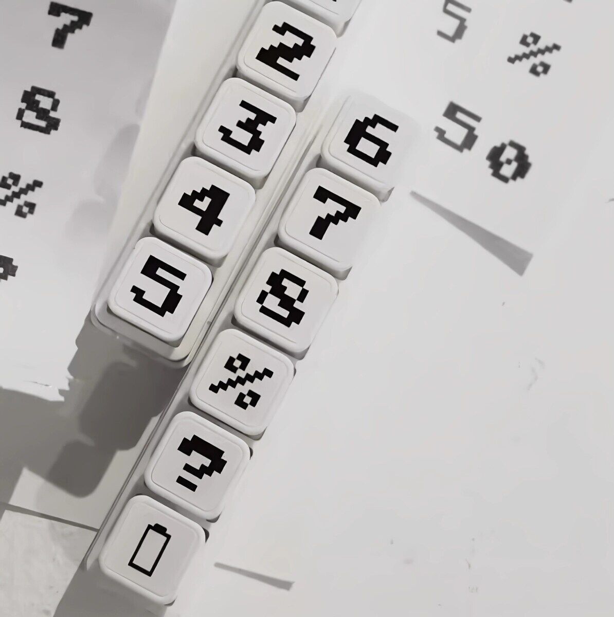 Pixel Numbers Push Stamps