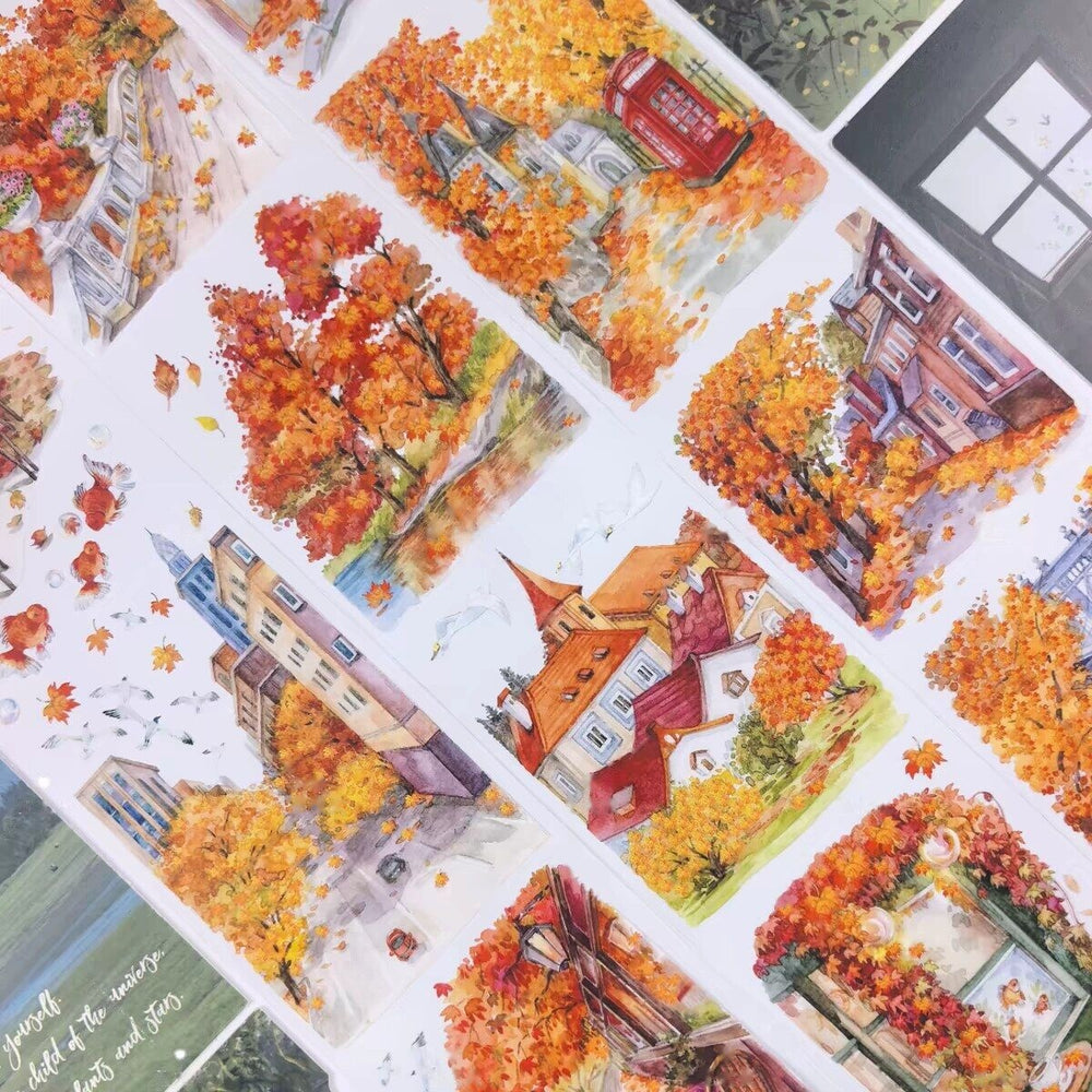 Autumn Street Corner Transparent Tape Loop