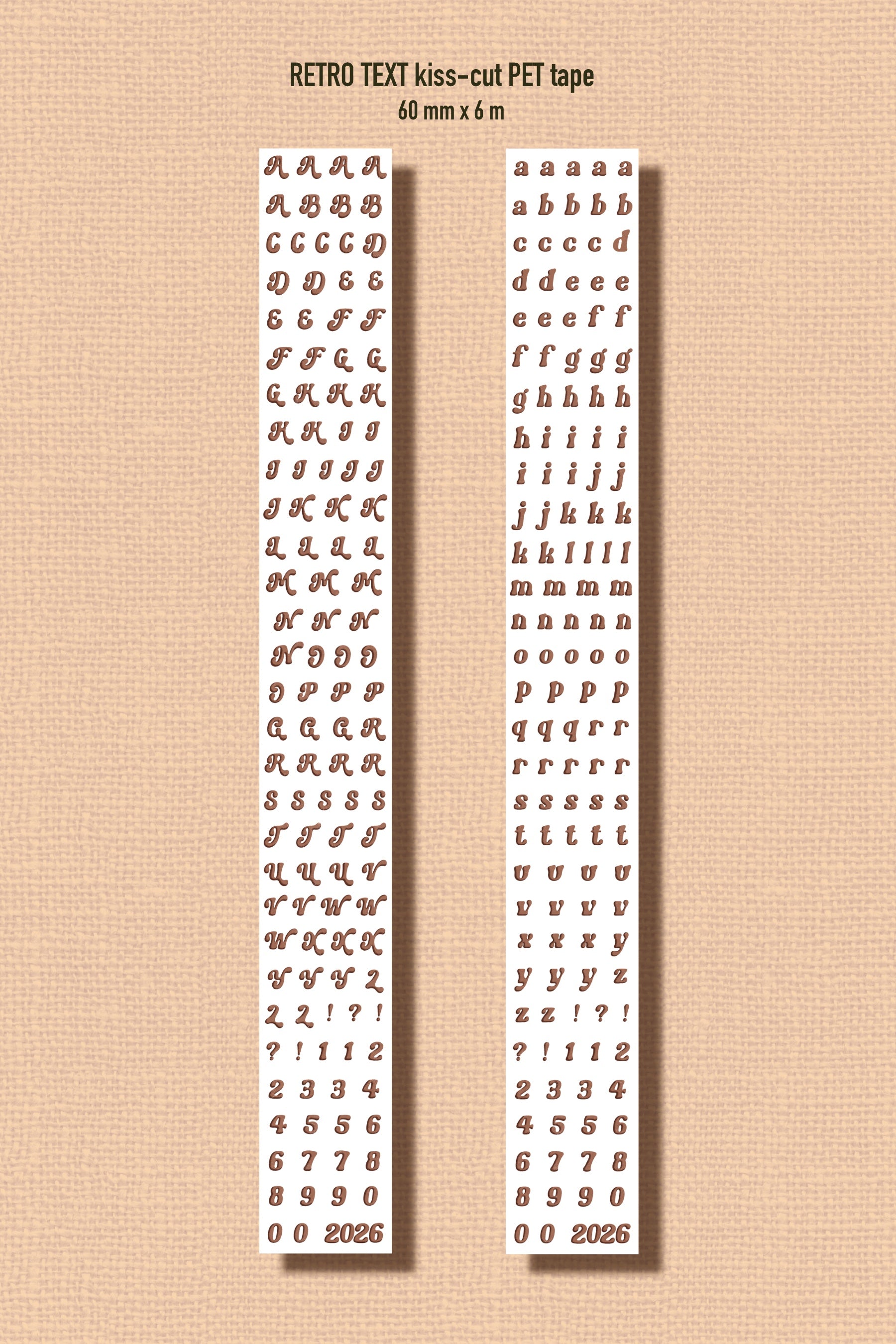 Retro Text Transparent Tape