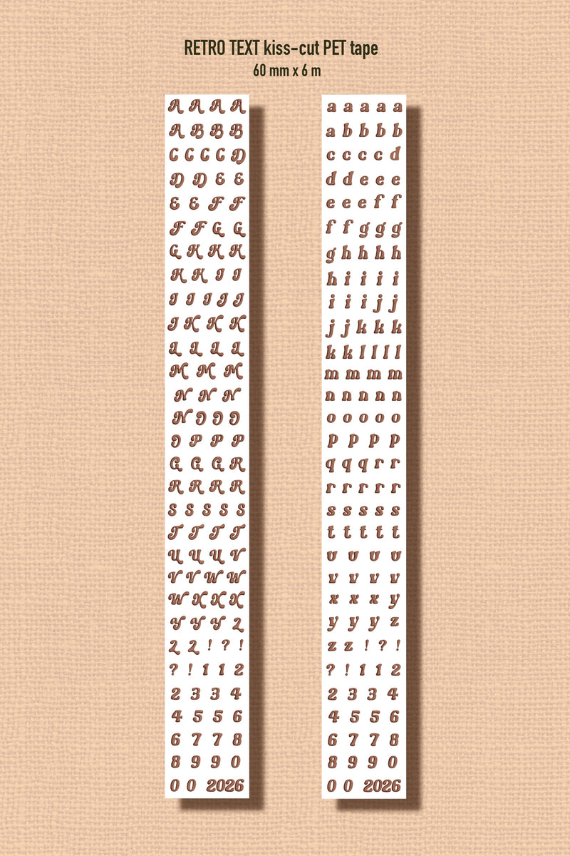 Retro Text Transparent Tape