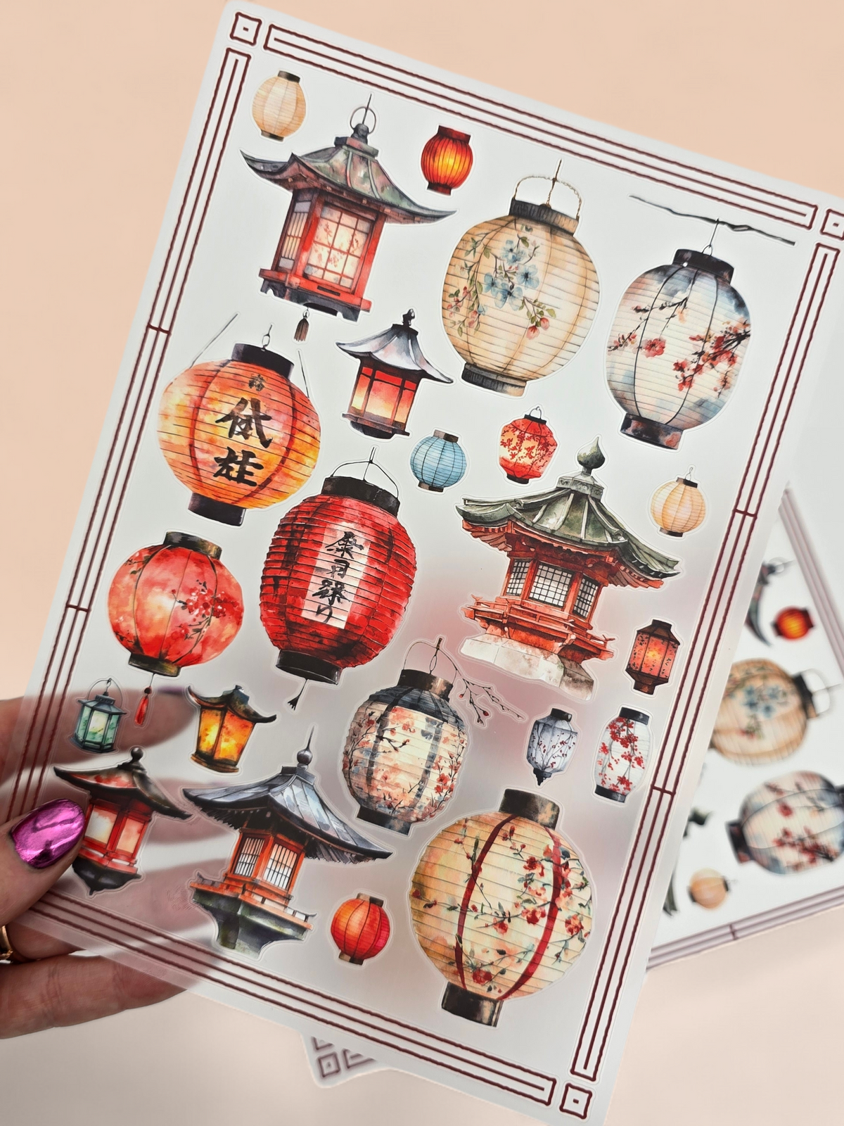 Lantern Stickers Lanterns Sticker Sheet — Sticker Sheets | CoraCreaCraf