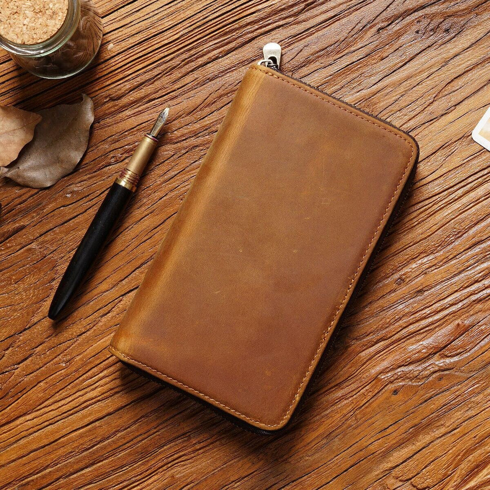 Crazy Horse Leather Zip Pen Case - detail 1