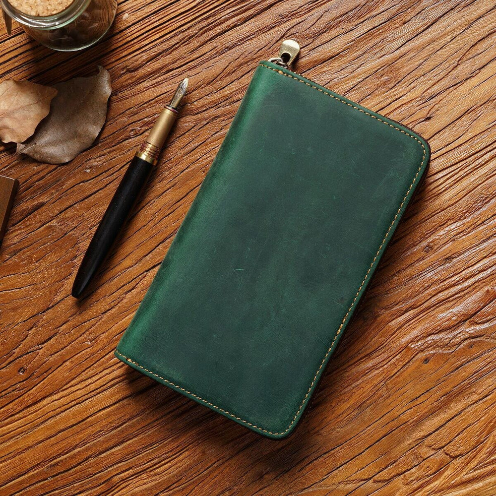 Crazy Horse Leather Zip Pen Case - detail 3