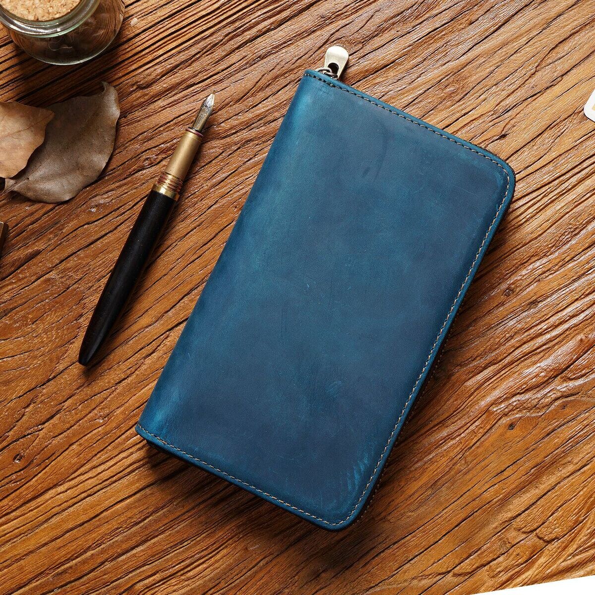 Crazy Horse Leather Zip Pen Case - detail 4