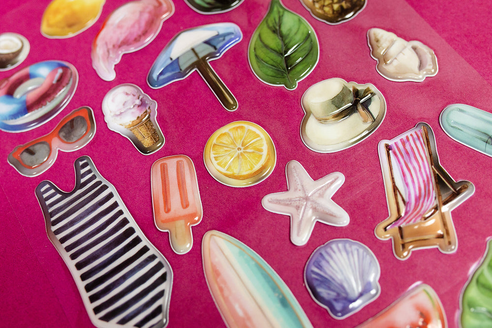 Summertime Puff Stickers