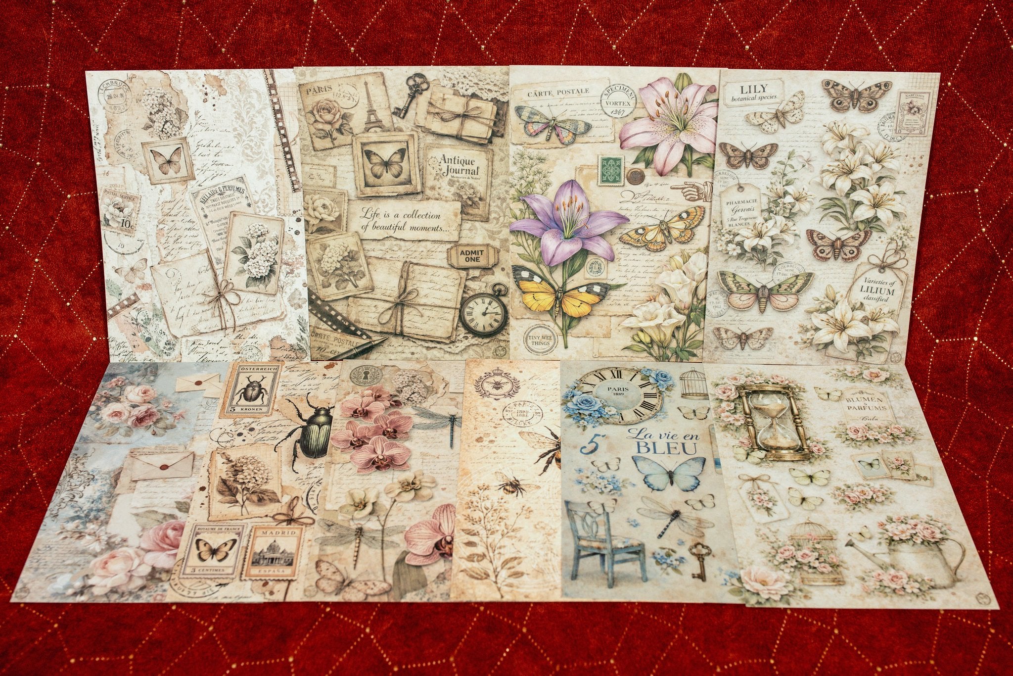 Vintage Spring Collage Paper Set