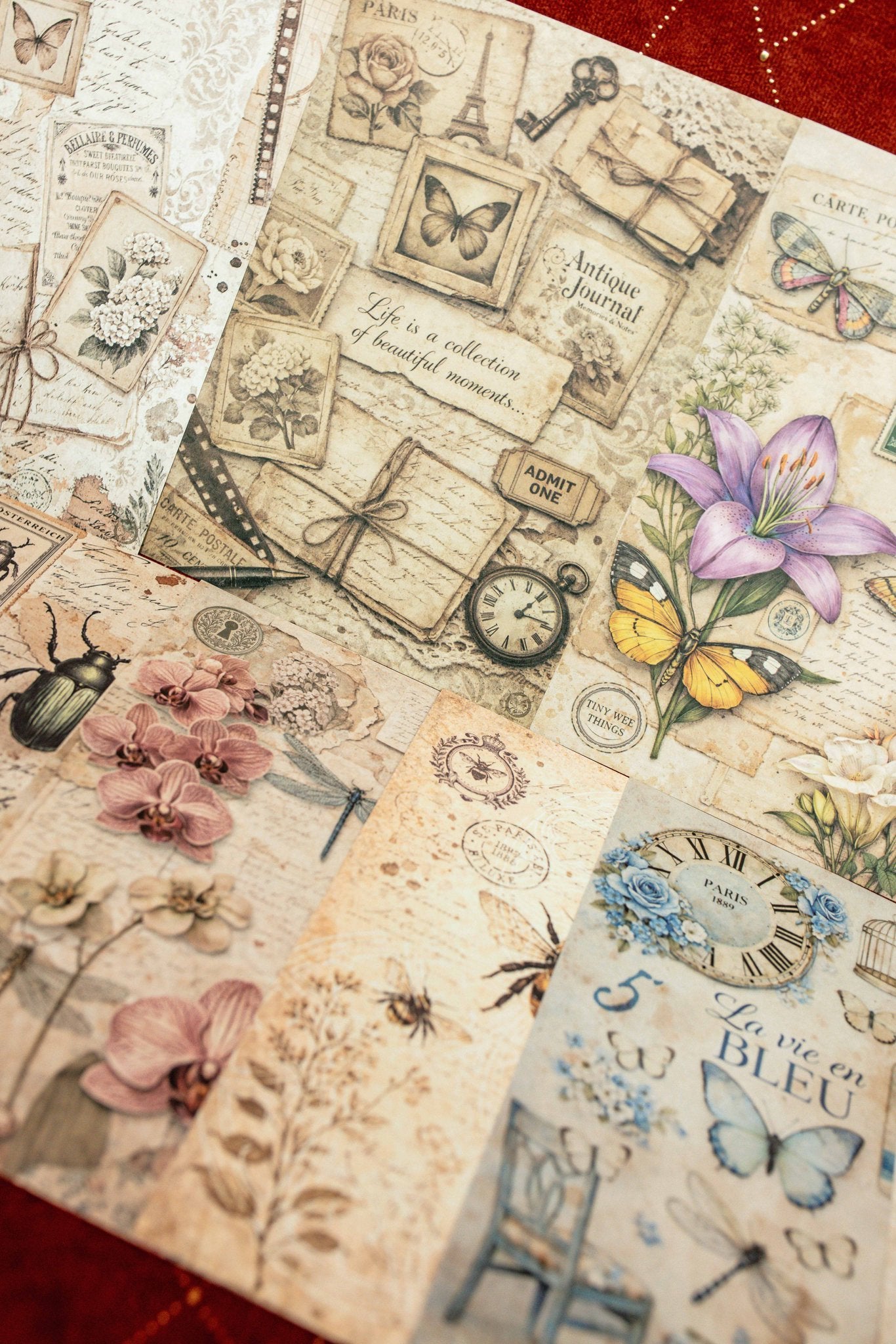 Vintage Spring Collage Paper Set