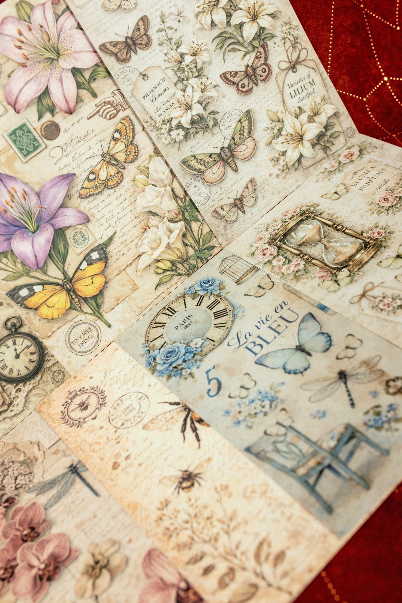 Vintage Spring Collage Paper Set