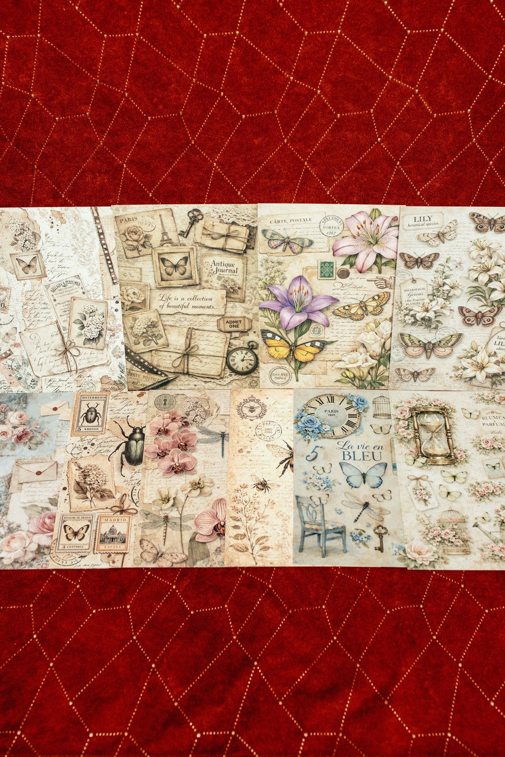 Vintage Spring Collage Paper Set