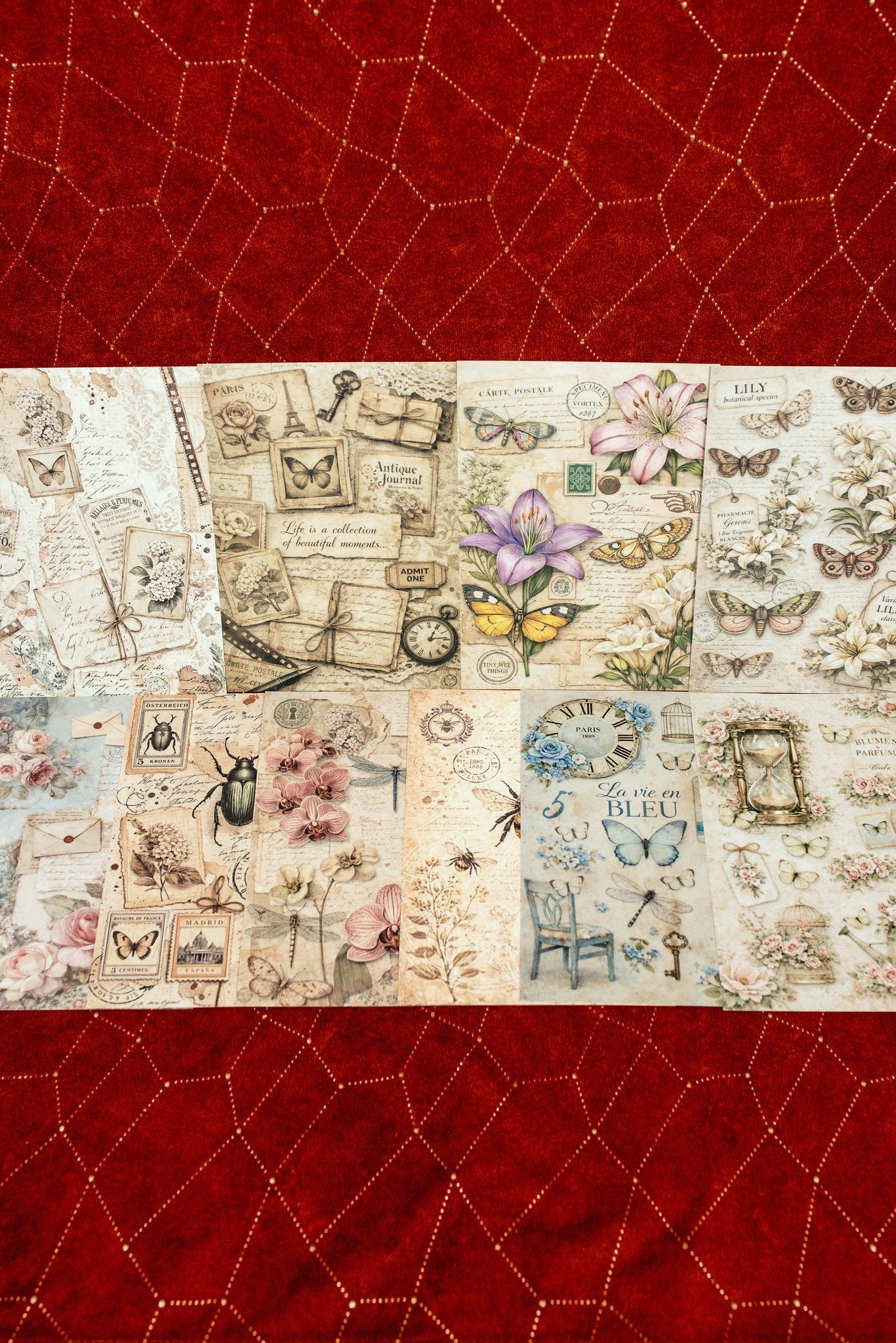 Vintage Spring Collage Paper Set