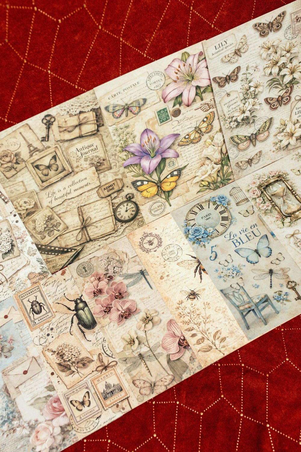 Vintage Spring Collage Paper Set