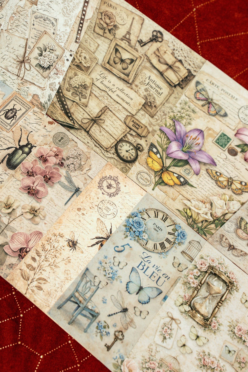 Vintage Spring Collage Paper Set